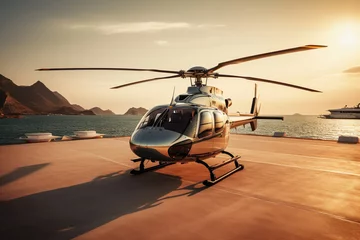 Crédence de cuisine en verre imprimé hélicoptère AI generated image of private helicopter machine