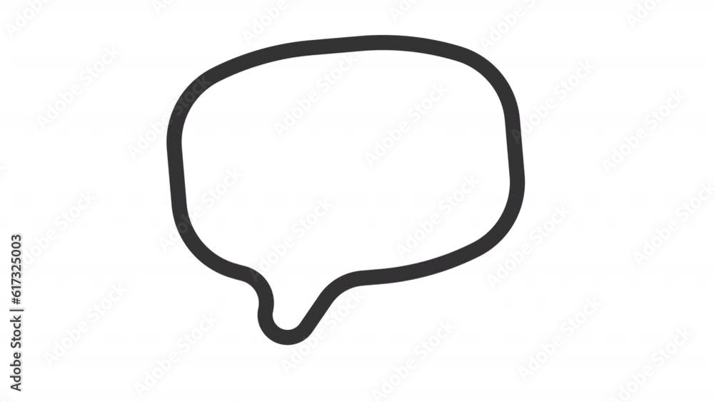 Poster leave opinion icon animation. animated line quotation mark in speech bubble appearing. online chat. 