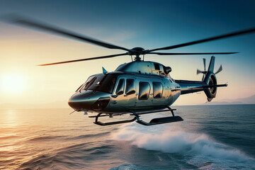 Fototapeta na wymiar AI generated image of private helicopter machine