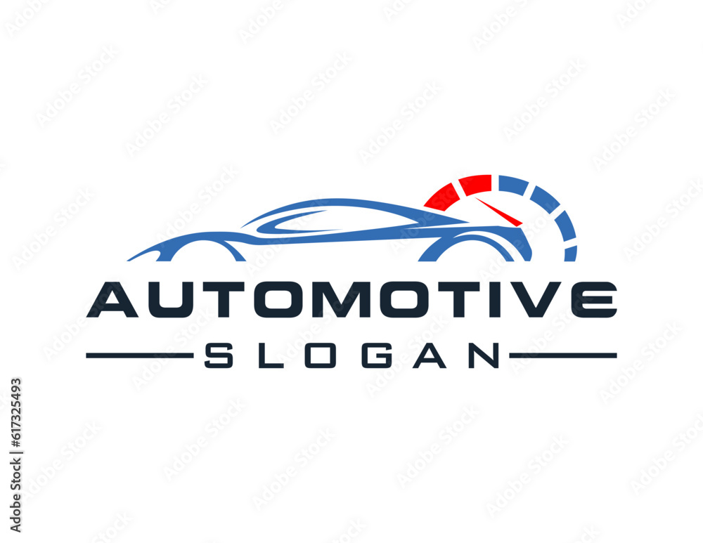 Poster logo about automotive and car on a white background. created using the coreldraw application.