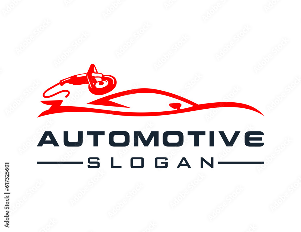 Poster logo about automotive and car on a white background. created using the coreldraw application.