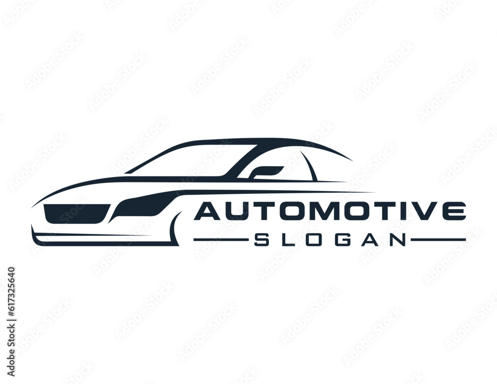 Poster logo about automotive and car on a white background. created using the coreldraw application.