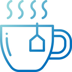 tea cup gradient line icon