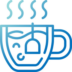 Obraz premium tea cup gradient line icon