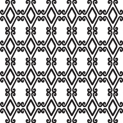 Monochrome tribe texture seamless pattern. Vector geometric seamless pattern. Minimal ornamental background with abstract shapes. Black and white texture. Simple abstract ornament background.