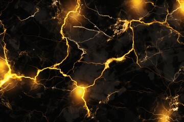 Glowing black and gold marble texture Generative AI 