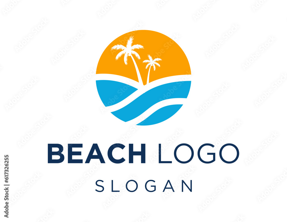 Poster logo about beach on a white background. created using the coreldraw application.