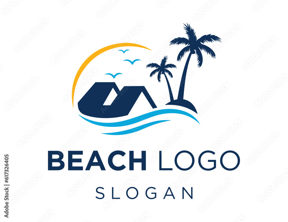 Aufkleber logo about beach on a white background. created using the coreldraw application.