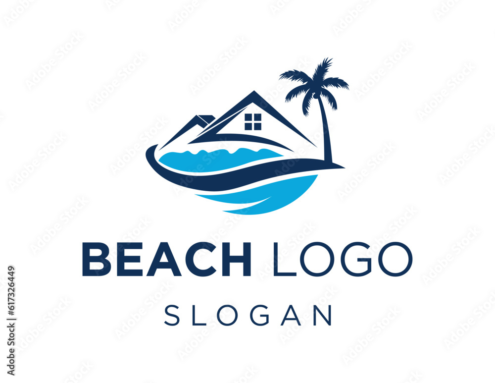 Poster logo about beach on a white background. created using the coreldraw application.