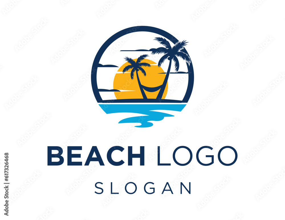 Aufkleber logo about beach on a white background. created using the coreldraw application.