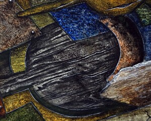 hand painted original impressionism art oil color painting texture abstract geometric shape and geometry