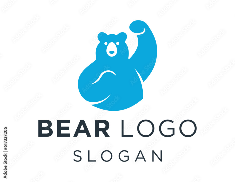 Poster logo about bear on a white background. created using the coreldraw application.
