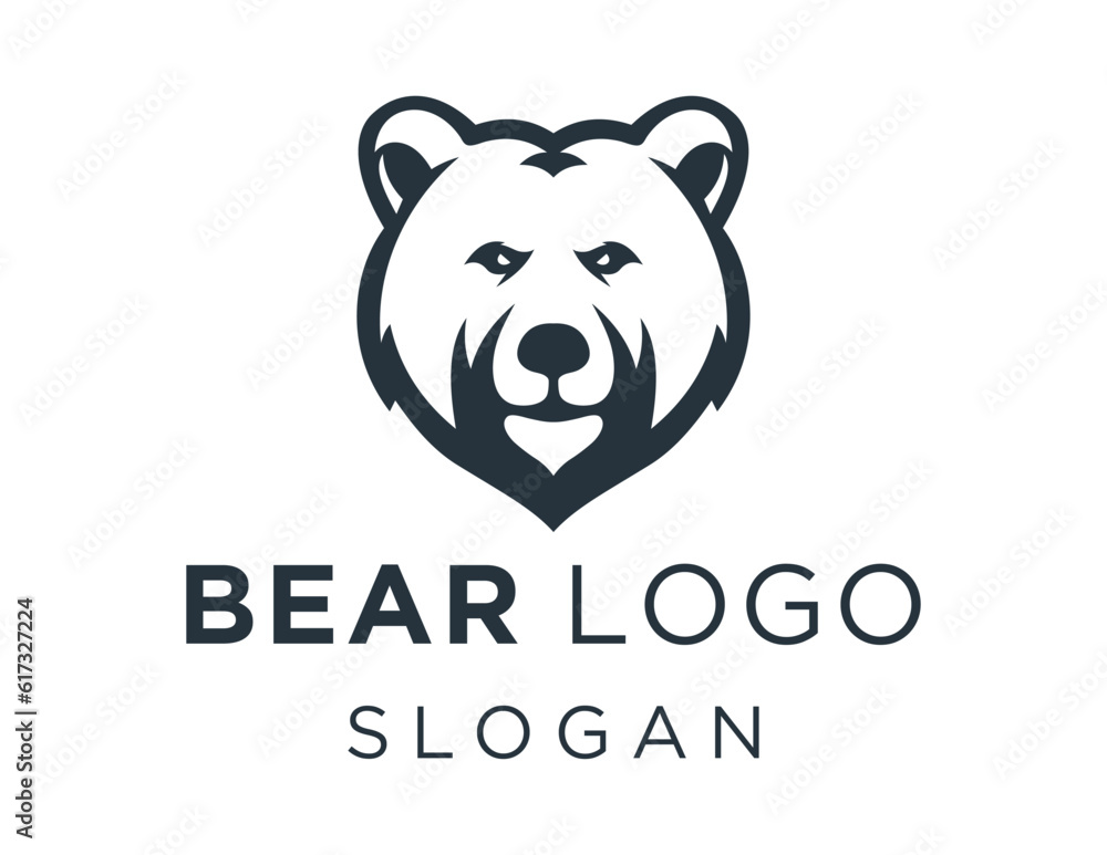 Poster logo about bear on a white background. created using the coreldraw application.
