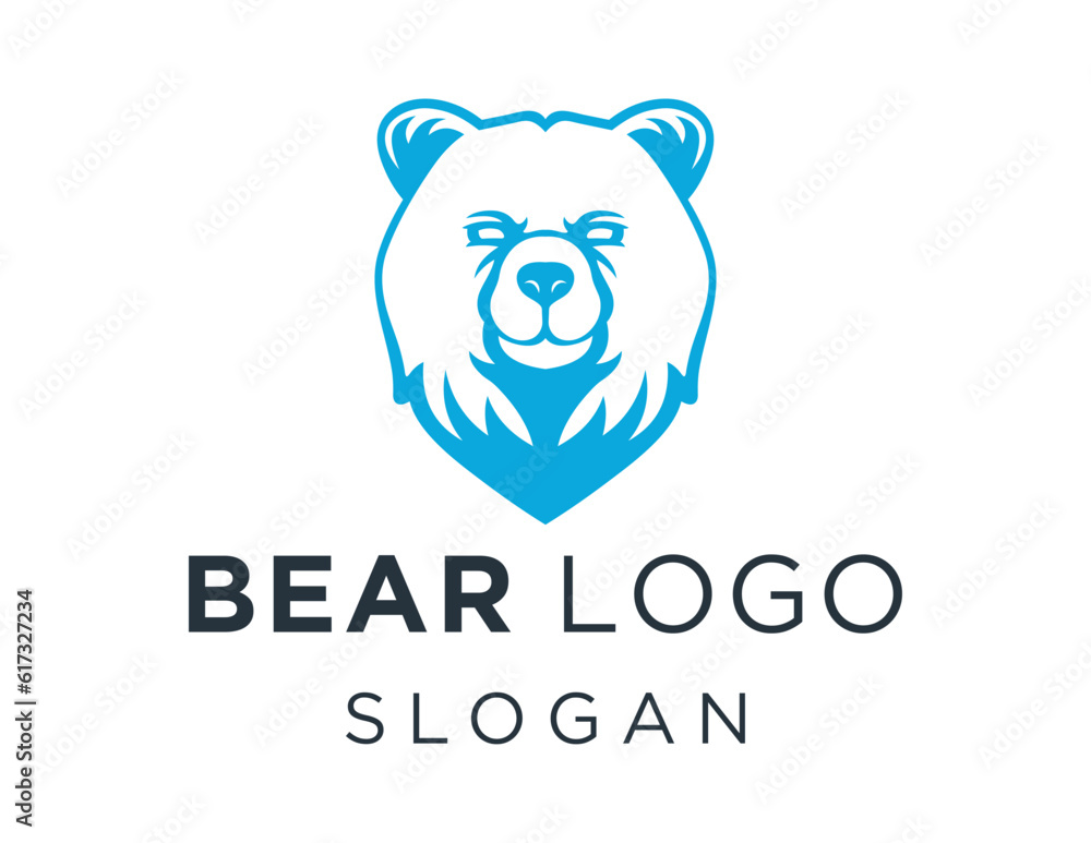 Poster logo about bear on a white background. created using the coreldraw application.