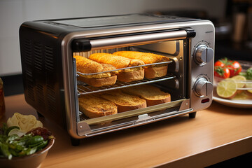 Toaster Oven with Multiple Cooking Functions and Adjustable Rack Positions Generative AI