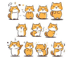 cat orange mascot illustration