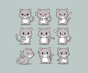 cute cat mascot illustration
