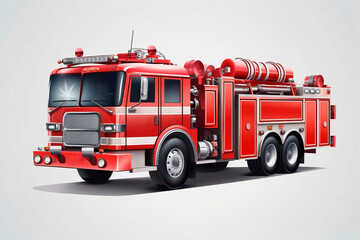 Red Firetruck isolated on white background
