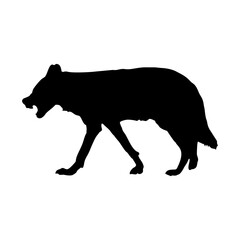 vector silhouette of a wolf, symbol or sign