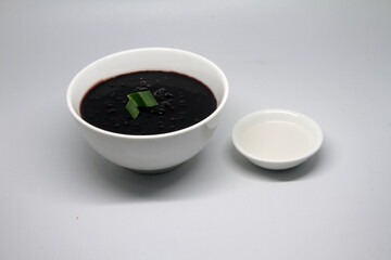 ketan hitam Bubur ketan hitam or black sticky rice porridge is one of type traditional food in IndonesiaTakjil Ramadhan Food Dessert food indonesia puasa
