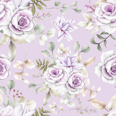 Elegant watercolor floral seamless pattern