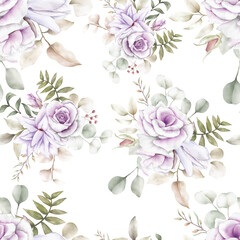Elegant watercolor floral seamless pattern