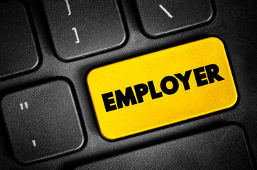 Fototapeta premium Employer text button on keyboard, business concept background