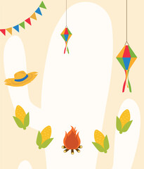 Festa Junina illustration. Latin American holiday. Vector banner.	