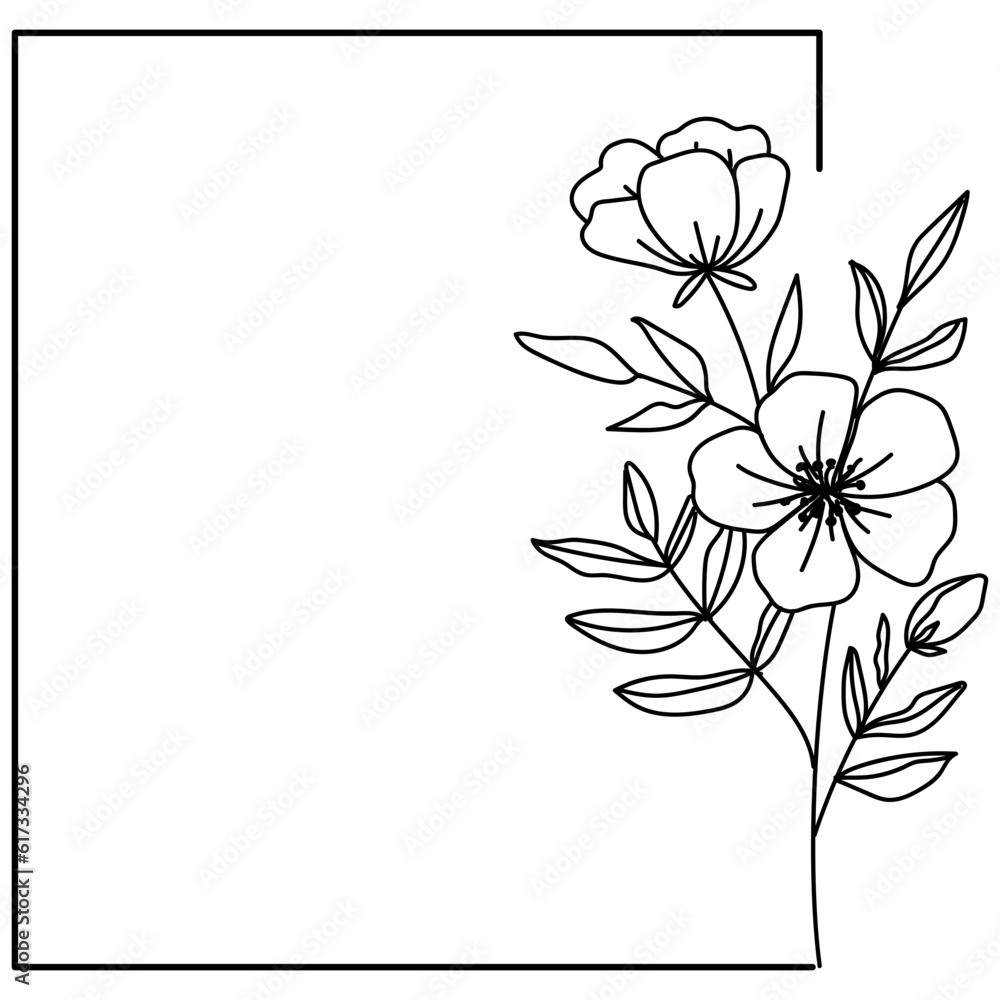 Poster Minimalist Floral Flower Frame