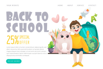 Back to School Illustration Landing Template 2023