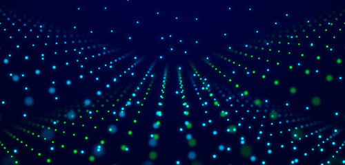 Dust particles backdrop. Chaos of flying dots. 3d rendering.