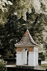 small fountain in the woods