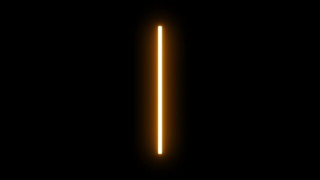 4K Animated Orange Lightsaber on Black Background