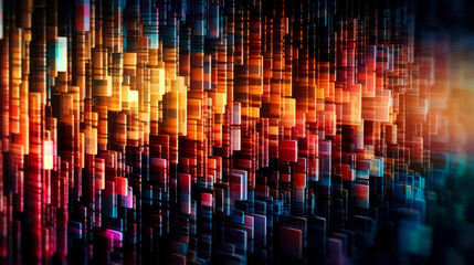 Fototapeta na wymiar A Digital Tapestry: Exploring the Intricate Interplay of Glitch Art, Abstract Forms, Technological Wonders, and Textural Richness on a Dark Background