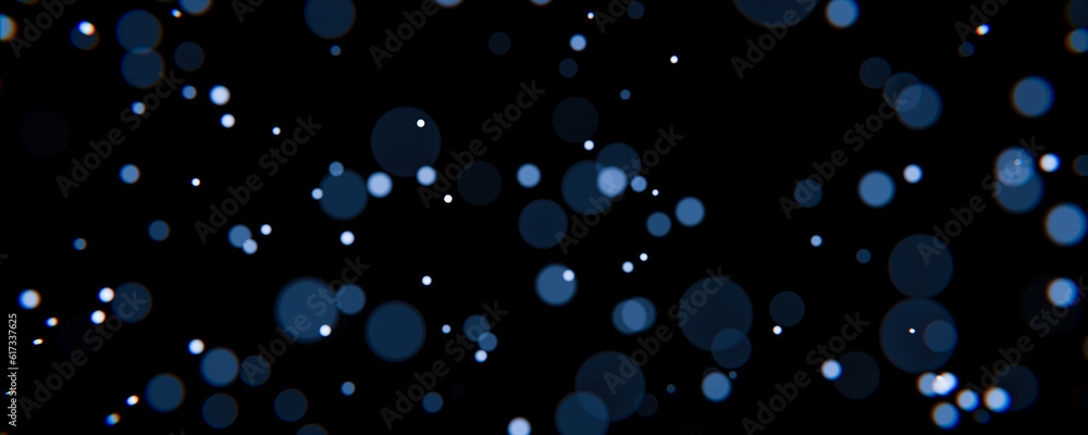 Poster white snow falling on isolated black background, shot of flying snowflakes bokeh, snow falls bokeh i