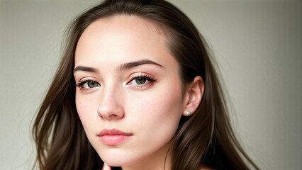 Fototapeta premium Portrait of a young woman, generative AI