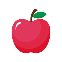 Apple red icon line art style isolated on white background vector illustration