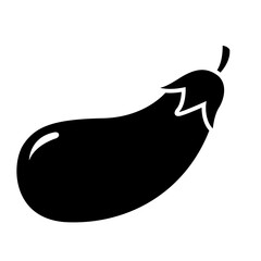 Eggplant silhouette icon vegetable vector illustration isolated on white