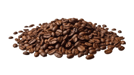 Obraz premium a substantial, dark roasted coffee bean pile, giving off an earthy aroma and appearance. 