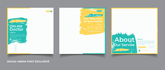 Healthcare post social media banner ad post template