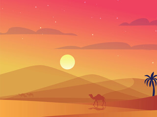 Fototapeta na wymiar Desert vector landscape wallpaper illustration