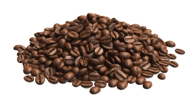 a big heap of dark roasted coffee beans, which appear to be brown in color. The coffee beans are closely packed and cover the entire image, creating an impressive display.