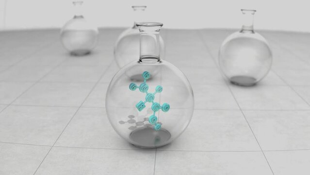 Amino Acid organic compound structure concept animation.