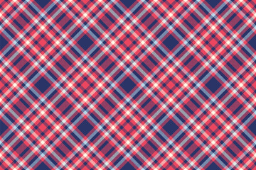 Vector fabric tartan of textile texture seamless with a plaid check background pattern.