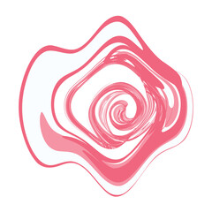 pink wavy swirl circle  isolated in white