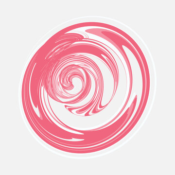 pink swirl circle isolated in white