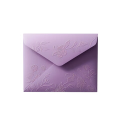 Realistic Purple Embossed Floral Envelope Element.