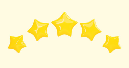 Stars game score elements. Ui, ux or gui rate assets with gold texture for app user interface and display, symbols of winner achievement, bonus. Cartoon 3d render set of glossy icons. 3D illustration