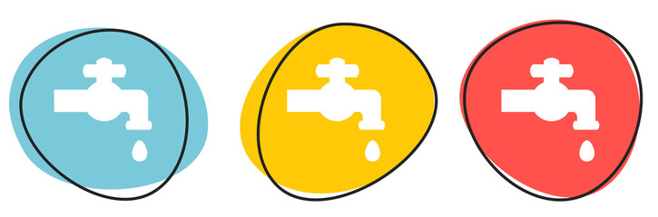 Button Banner für Website oder Business: Wasserhahn, Ladesäule oder Klemptner