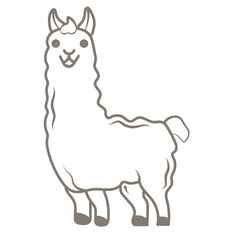 Llama Animal outline icon design.